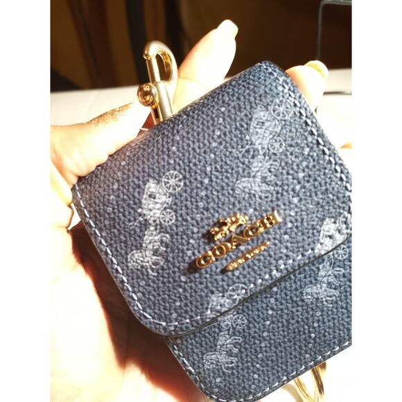 Coach Multi Attachments Case Bag Charm With Horse & Carriage Dot Print Blue 4305 - Picture 12 of 12